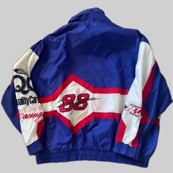 Vintage 90s Dale Jarrett Ford Quality Care 88 #88 1990 NASCAR racing jacket 3X - Picture 2 of 9